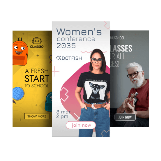 Advertising templates for educational projects