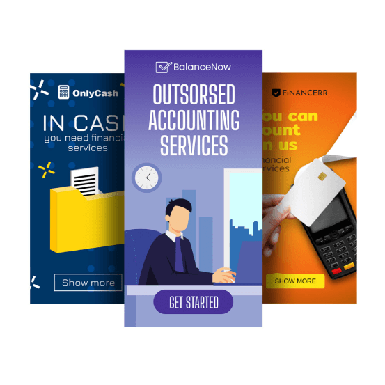 Advertising templates for financial organizations