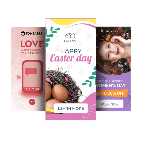 A variety of banner ad templates from BannerBoo