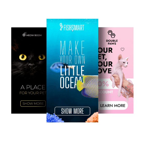 Templates for advertising products and services for pets
