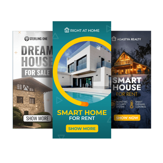 Advertising templates for real estate sales and rentals