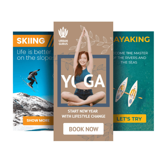 Advertising banner templates for sports business