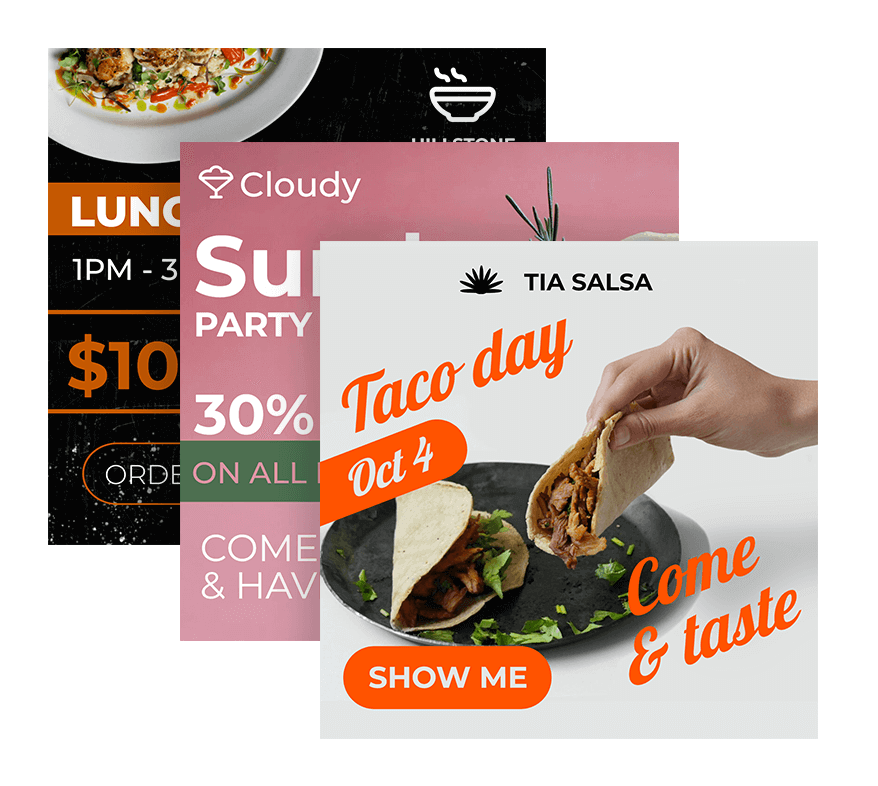 Restaurant social media banner templates