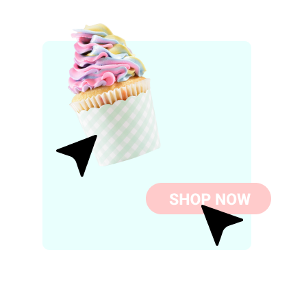 Objects (icons, arrows, buttons, lines)
